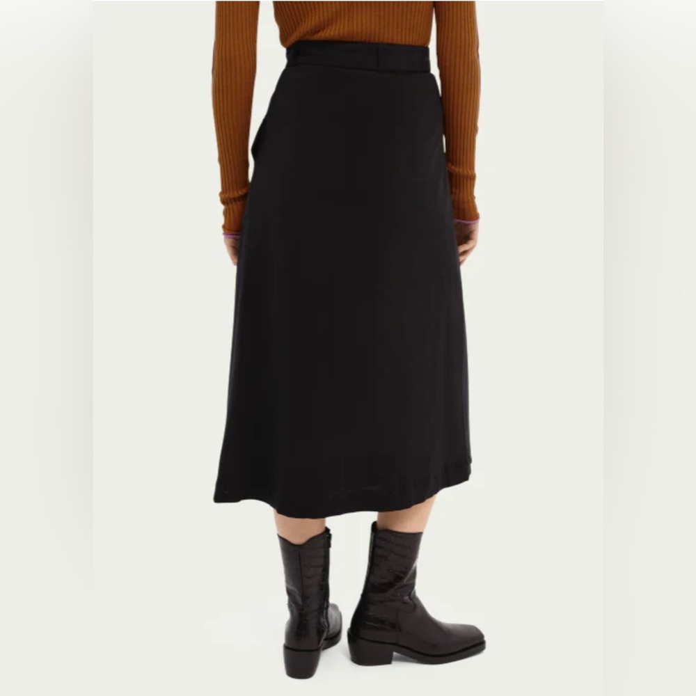 Scotch & Soda Navy Blue Skirt, NWT, High Waisted, Belted with front pockets - Picture 3 of 6